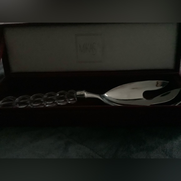 Mikasa silver plate and crystal serving spork. Never used. In velvet box. - Picture 3 of 3
